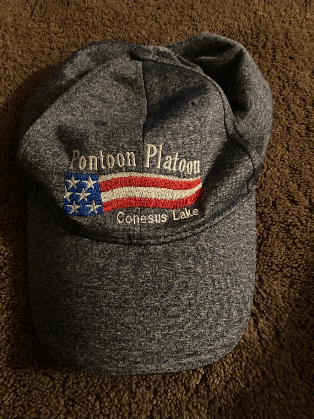 Pontoon Platoon Conesus Lake Embroidered Cap - Heather Gray